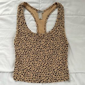 Cheetah Print Cropped Athletic Top